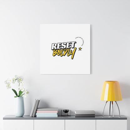 34Resets™ "Reset Boldly. Lead with Purpose." White Matte Canvas – Transform Your Space with Inspiration